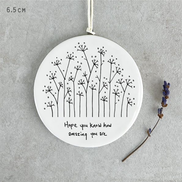 East of India Porcelain Tall Flower Hanger – "Hope You Know How Amazing You Are" image 4