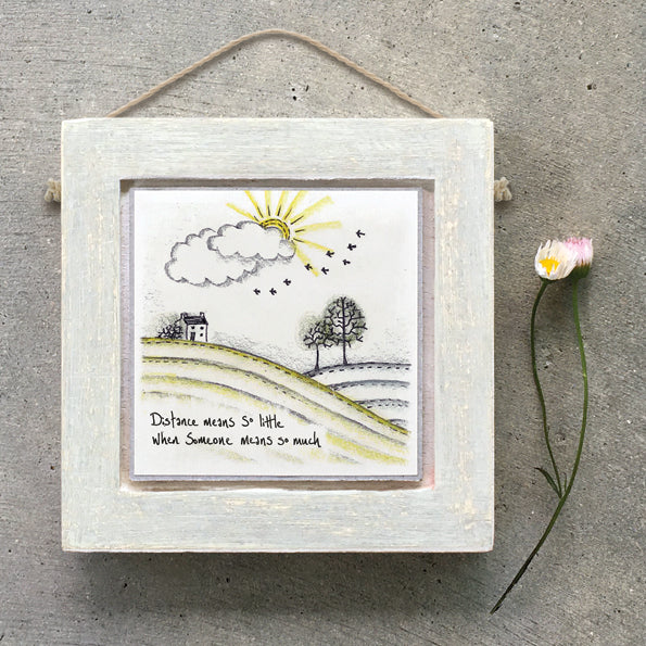 Square Wooden Plaque – “Distance Means So Little” image 1