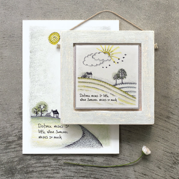Square Wooden Plaque – “Distance Means So Little” image 2