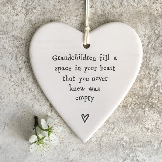 East of India Porcelain Heart – "Grandchildren Fill a Space" image 0