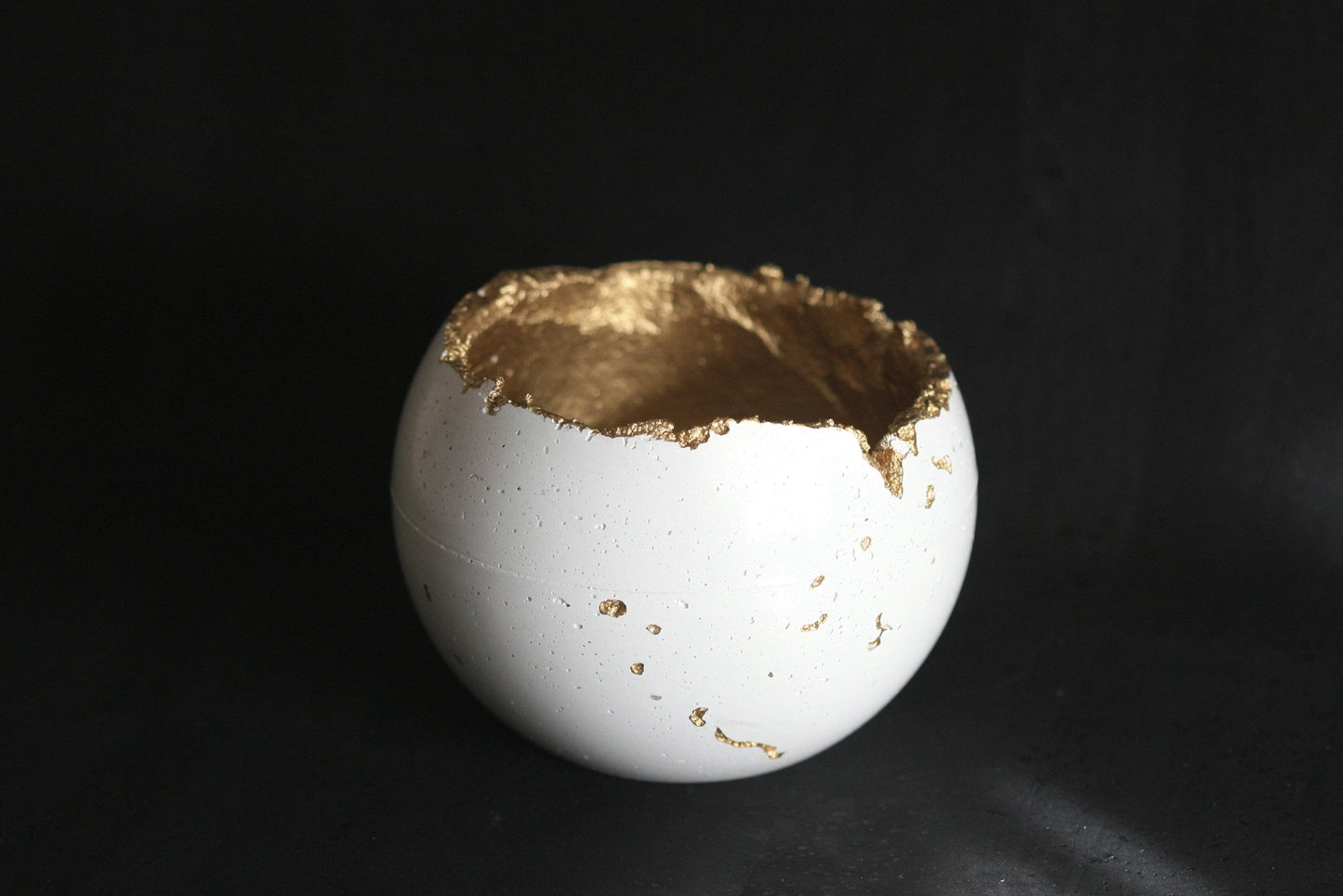 White Concrete Decorative Sphere Planter – Wabi-Sabi Inspired Minimalism image 0