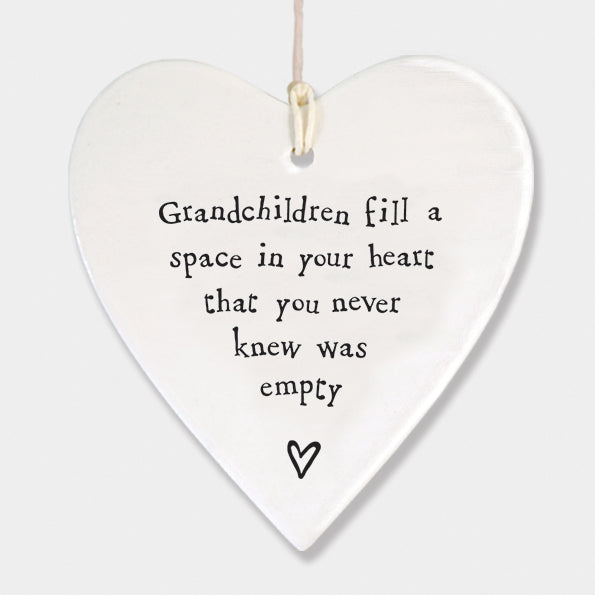 East of India Porcelain Heart – "Grandchildren Fill a Space" image 1