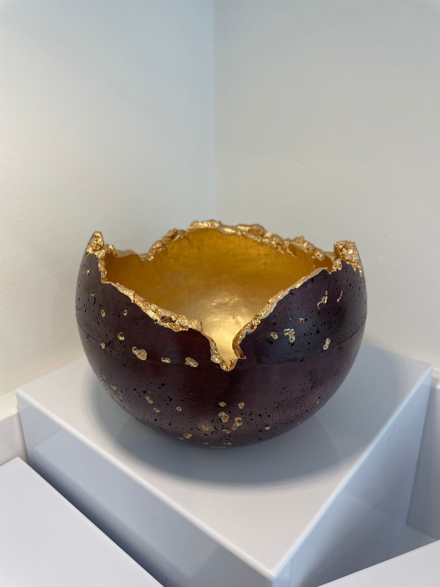 Aubergine Concrete Decorative Sphere Planter – Wabi-Sabi Inspired Elegance image 1