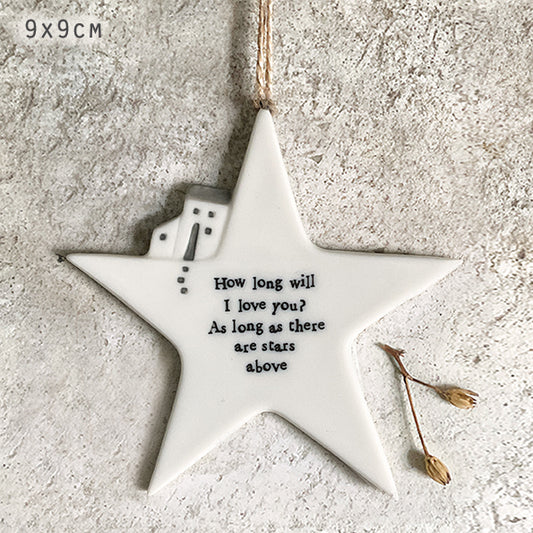 East of India Porcelain Star – "How Long Will I Love You" image 0