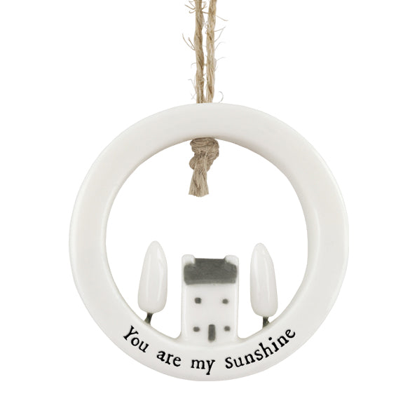 East of India Porcelain House in Circle Hanger – "You Are My Sunshine" image 1