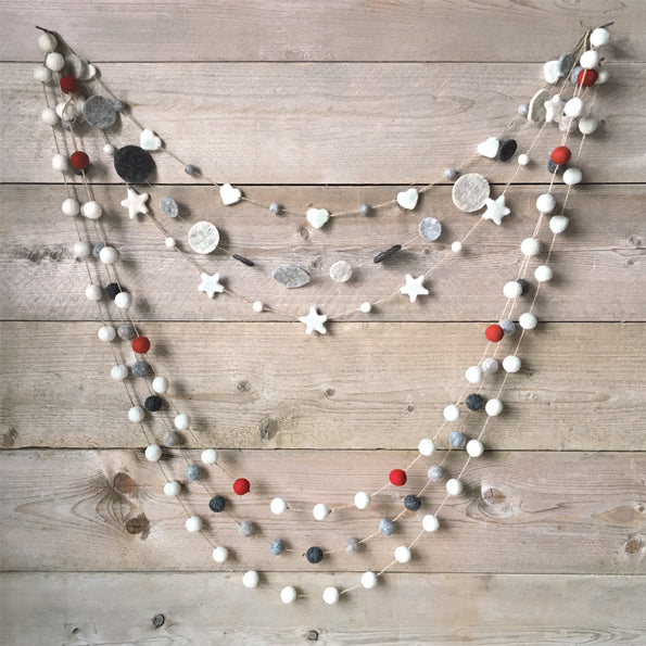 Felt Garland with White Hearts – A Touch of Handmade Whimsy image 1