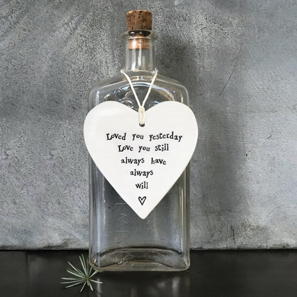 Porcelain Round Heart – “Loved You Yesterday” Sentimental Keepsake image 0