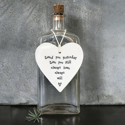 Porcelain Round Heart – “Loved You Yesterday” Sentimental Keepsake image 0