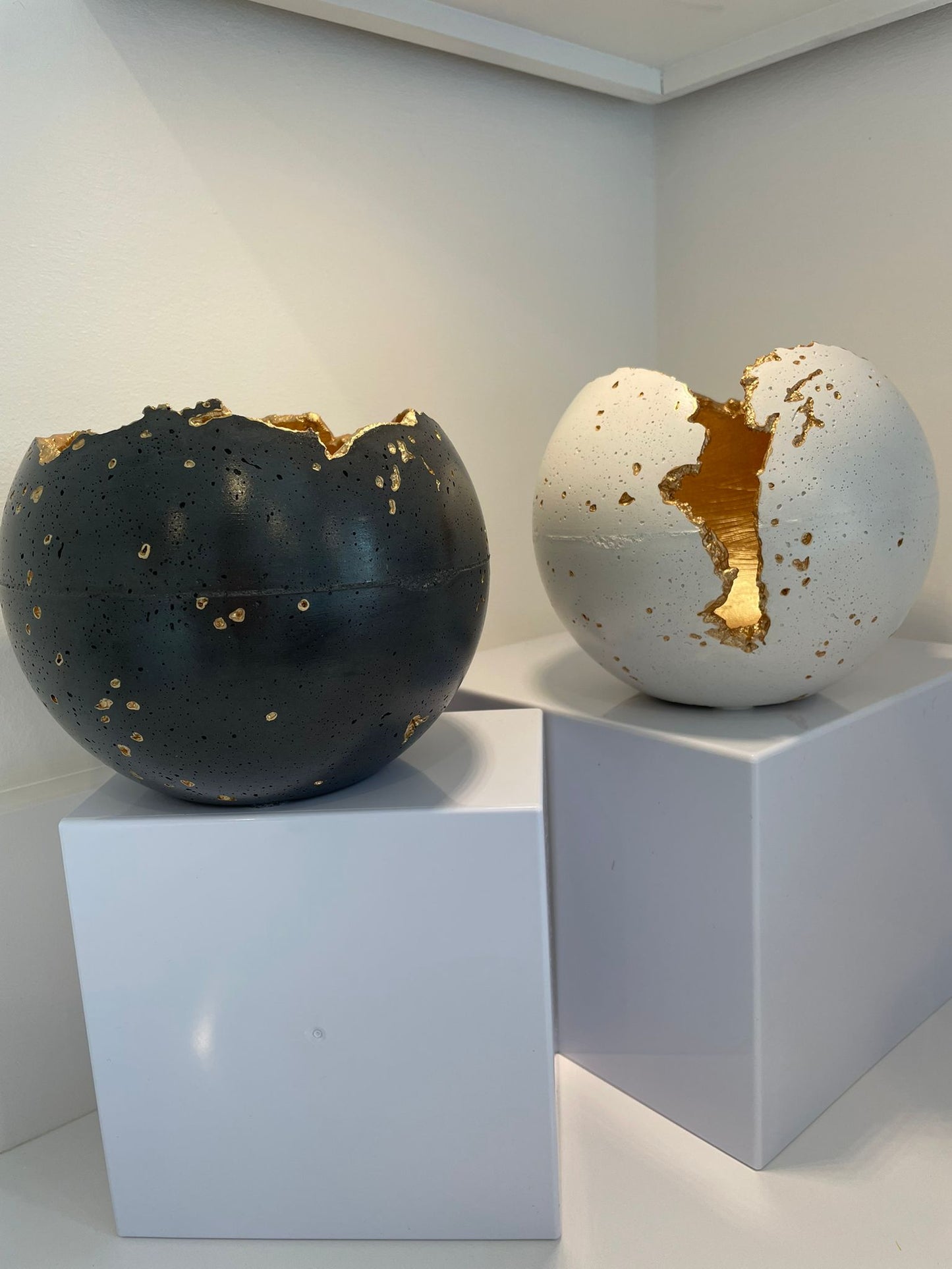 Grey Concrete Decorative Sphere Planter – Wabi-Sabi Inspired Elegance image 6