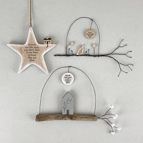 Wooden Star Plaque – “Friends Are Like Stars” Sentimental Decor image 2