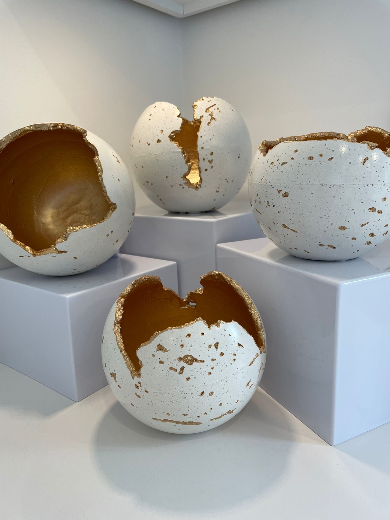 White Concrete Decorative Sphere Planter – Wabi-Sabi Inspired Elegance image 4