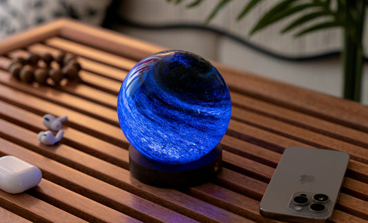 Stellar Ocean Mini Astraglass Light – A Celestial Ocean Glow in a Compact Form image 0