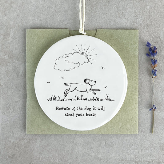 Porcelain Dog Hanger – “Beware of the Dog” Fun & Quirky Decor image 0