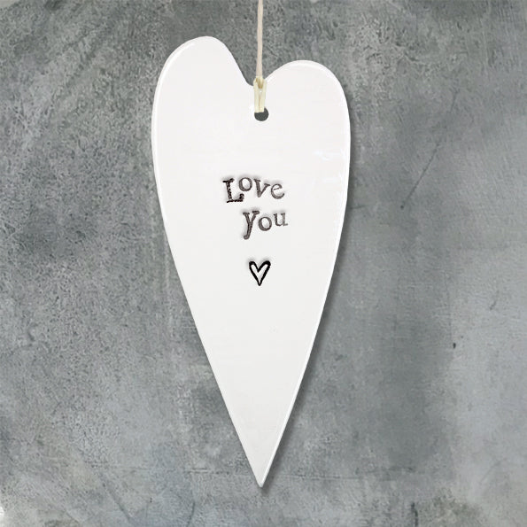 East of India Porcelain Long Heart – "Love You" image 2