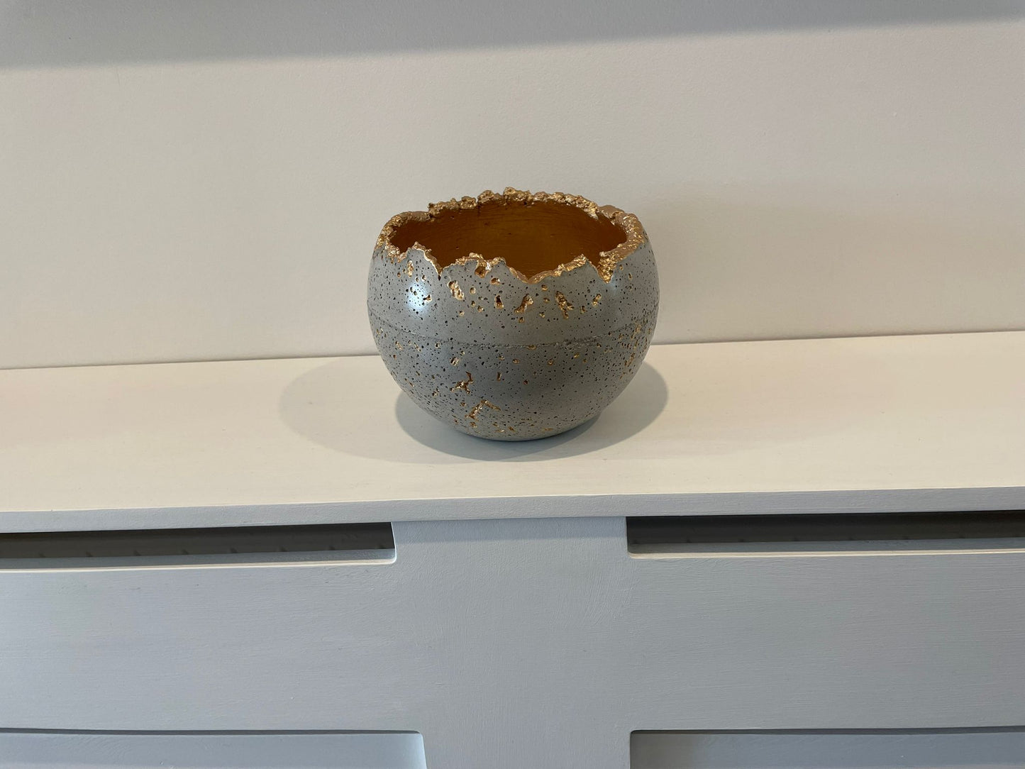 Grey Concrete Decorative Sphere Planter – Wabi-Sabi Inspired Elegance image 0