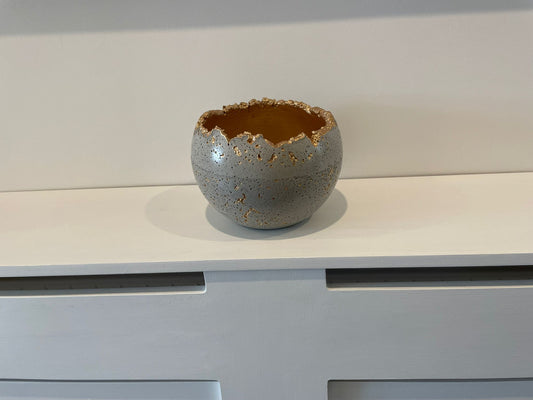 Grey Concrete Decorative Sphere Planter – Wabi-Sabi Inspired Elegance image 0