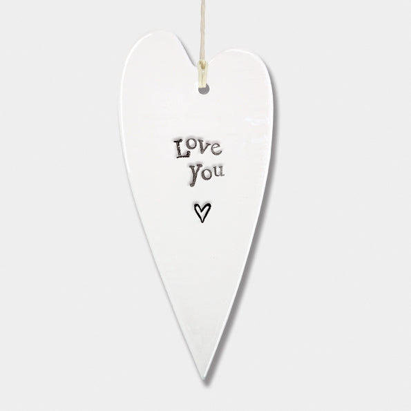 East of India Porcelain Long Heart – "Love You" image 1