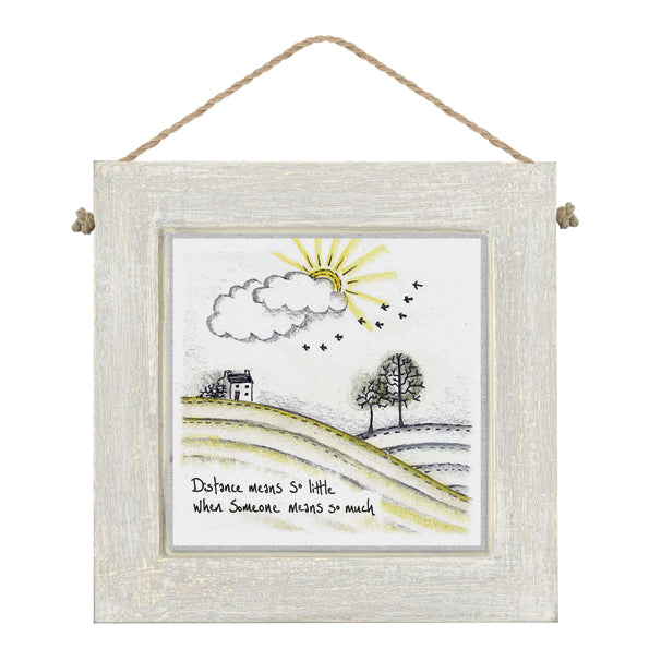Square Wooden Plaque – “Distance Means So Little” image 0
