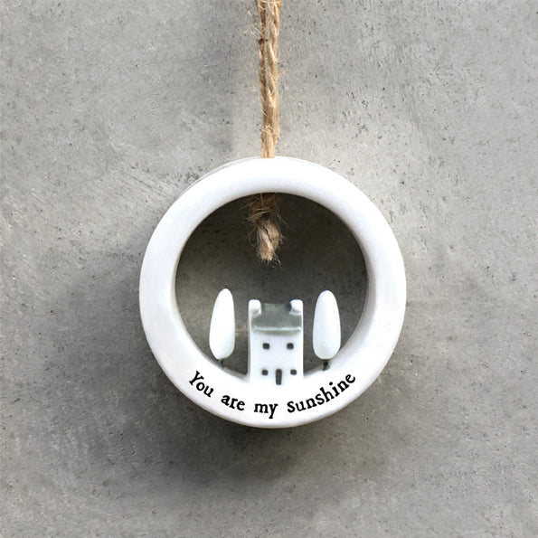 East of India Porcelain House in Circle Hanger – "You Are My Sunshine" image 0