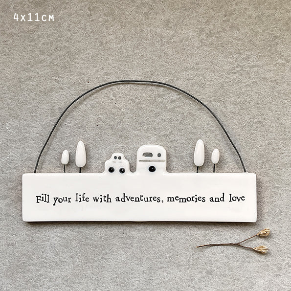 East of India Porcelain Hanging Scene – "Fill Your Life with Adventures" image 0
