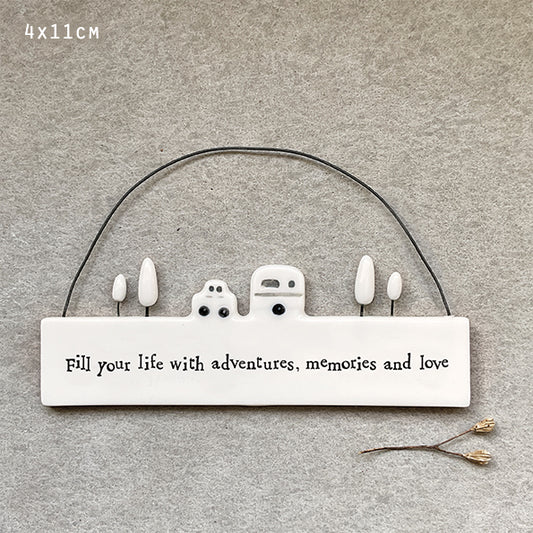 East of India Porcelain Hanging Scene – "Fill Your Life with Adventures" image 0
