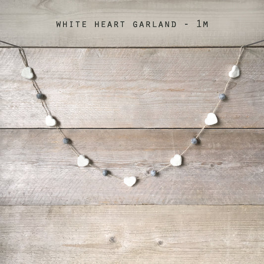 Felt Garland with White Hearts – A Touch of Handmade Whimsy image 0