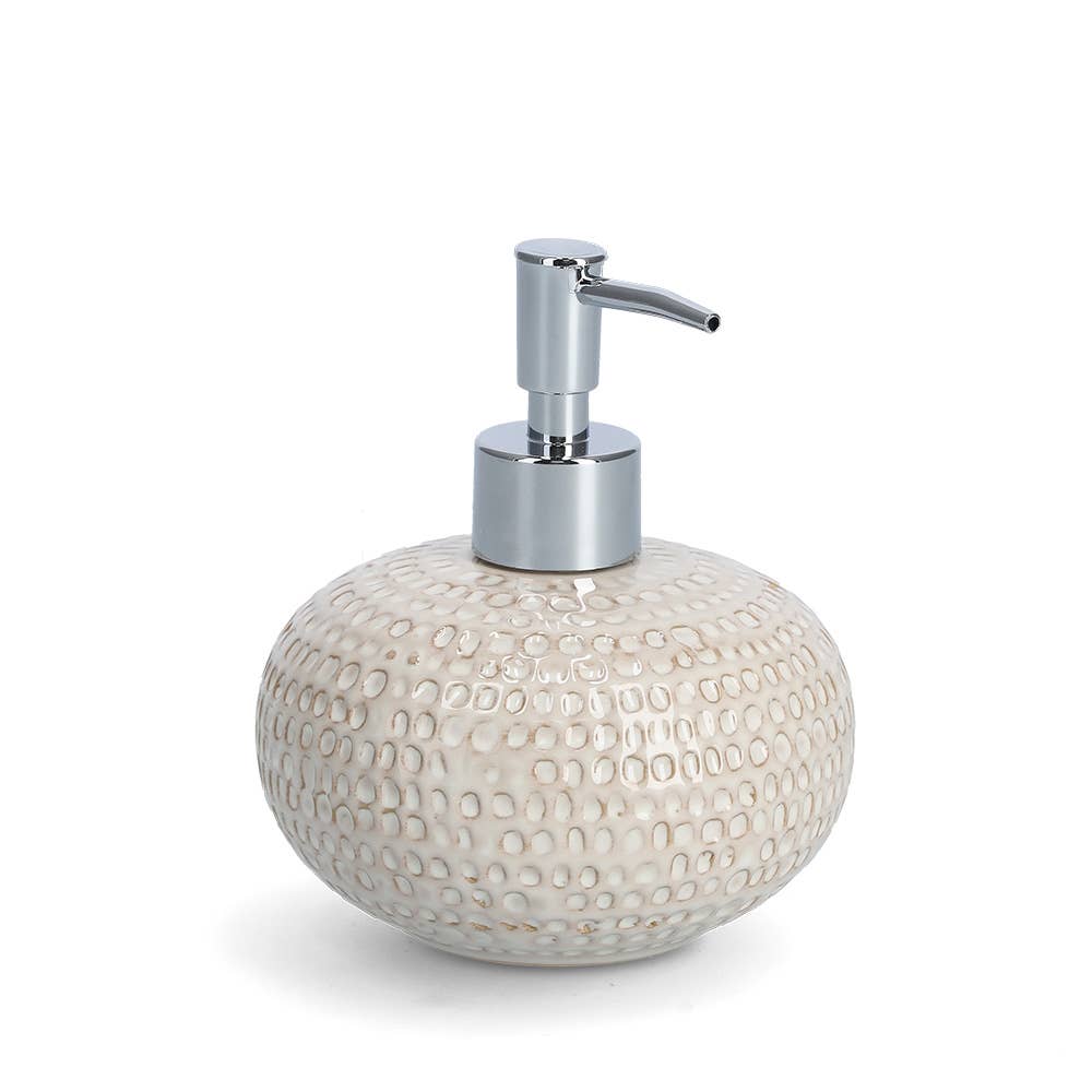 Soap dispenser "Natural Structure", stoneware, beige