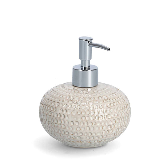 Soap dispenser "Natural Structure", stoneware, beige