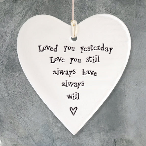Porcelain Round Heart – “Loved You Yesterday” Sentimental Keepsake image 1