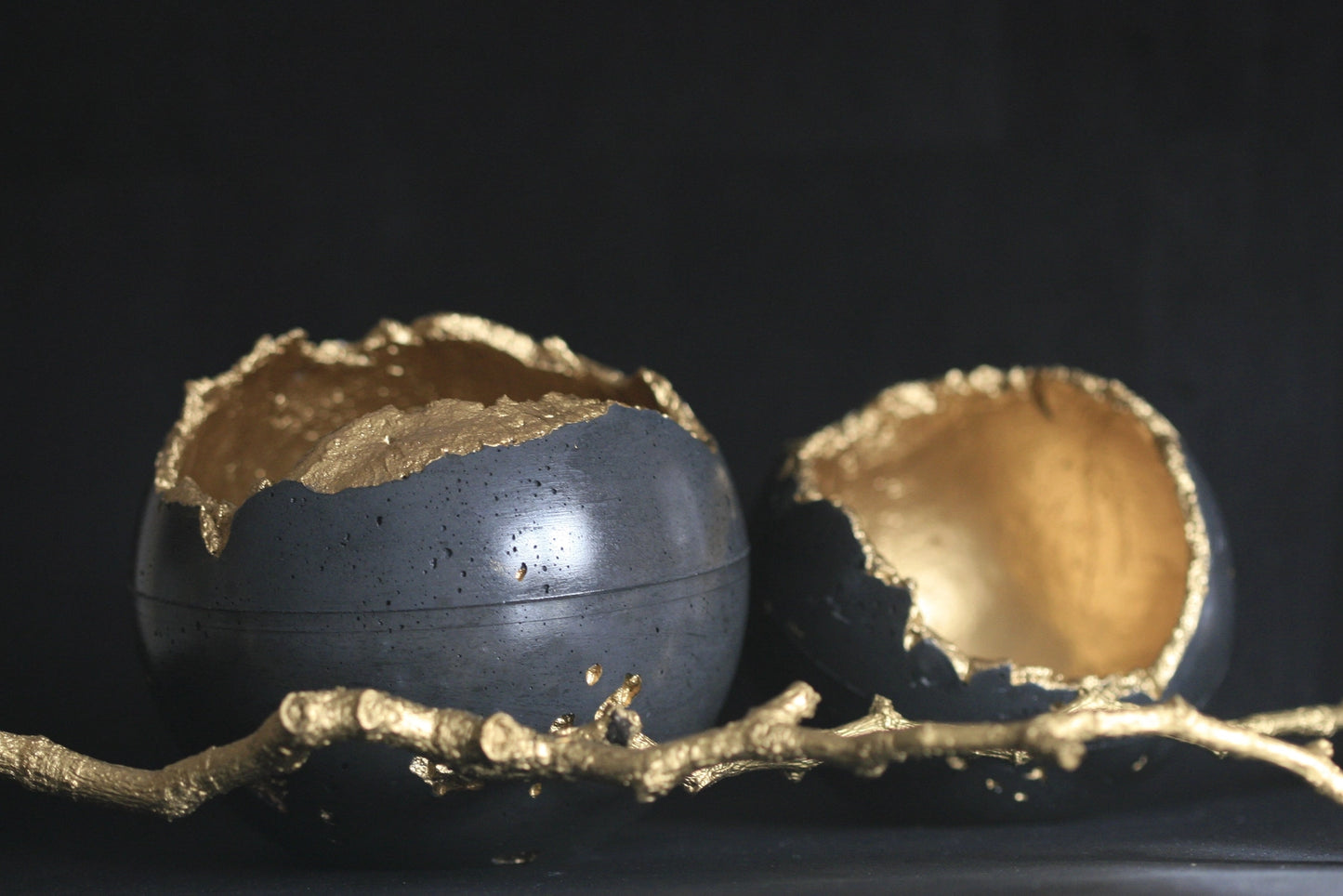 Charcoal Concrete Decorative Sphere Planter – Wabi-Sabi Inspired Elegance image 0