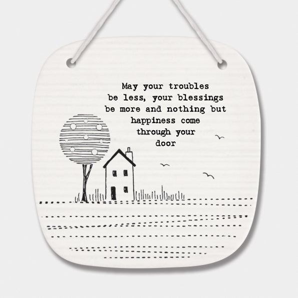 Porcelain Picture – “May Your Troubles” Inspirational Keepsake image 2