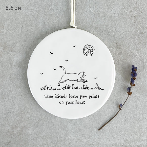 Porcelain Cat Hanger – “True Friends Leave Paw Prints” Heartfelt Pet Keepsake image 3