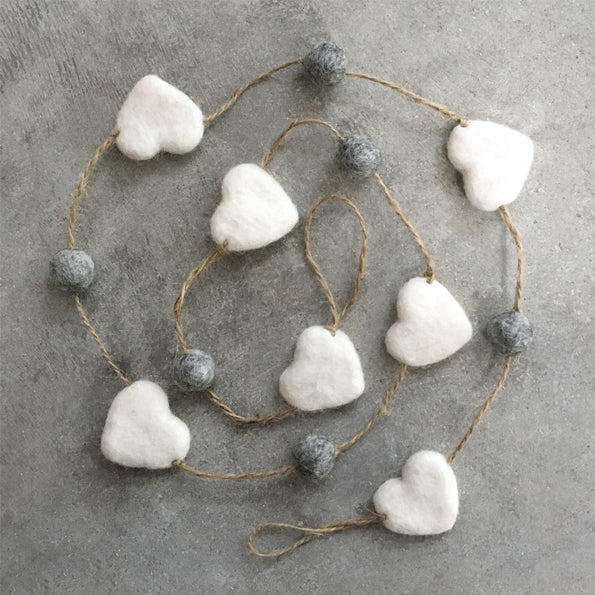 Felt Garland with White Hearts – A Touch of Handmade Whimsy image 2