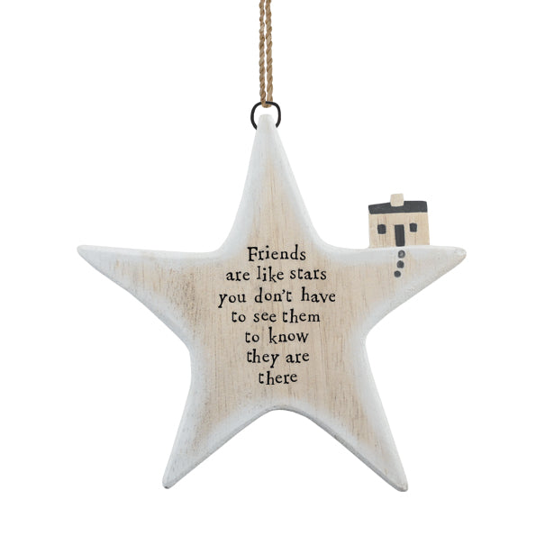 Wooden Star Plaque – “Friends Are Like Stars” Sentimental Decor image 1