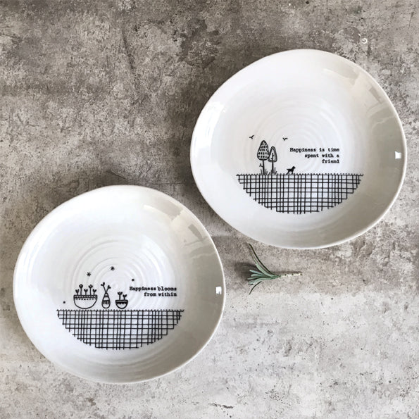 East of India Porcelain Plate – "Happiness Blooms from Within" image 2
