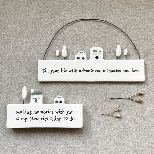 East of India Porcelain Hanging Scene – "Fill Your Life with Adventures" image 2