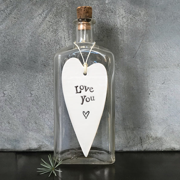 East of India Porcelain Long Heart – "Love You" image 0