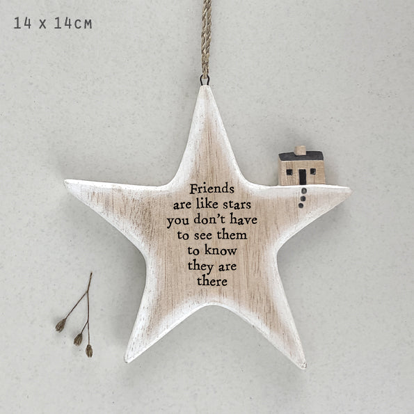Wooden Star Plaque – “Friends Are Like Stars” Sentimental Decor image 0