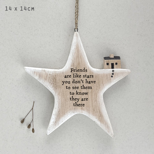 Wooden Star Plaque – “Friends Are Like Stars” Sentimental Decor image 0