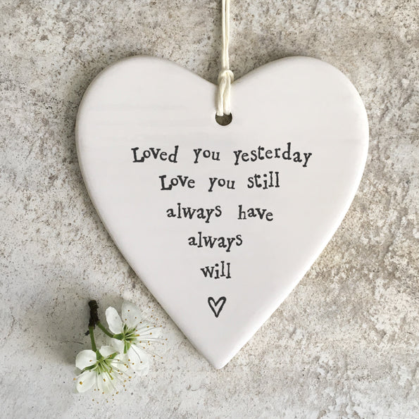 Porcelain Round Heart – “Loved You Yesterday” Sentimental Keepsake image 2