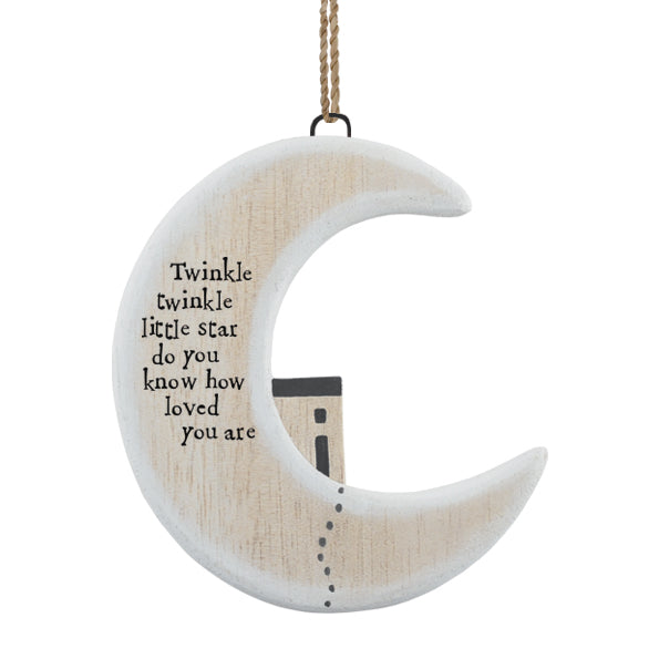 Wooden Moon Plaque – “Twinkle Twinkle” Nursery Decor image 1