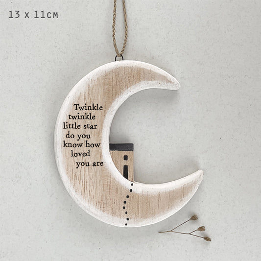 Wooden Moon Plaque – “Twinkle Twinkle” Nursery Decor image 0