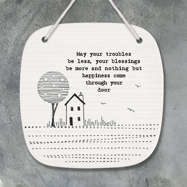 Porcelain Picture – “May Your Troubles” Inspirational Keepsake image 1