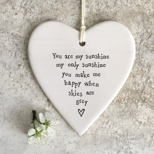 East of India Porcelain Heart – "You Are My Sunshine" image 0