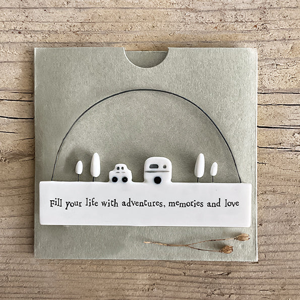 East of India Porcelain Hanging Scene – "Fill Your Life with Adventures" image 1