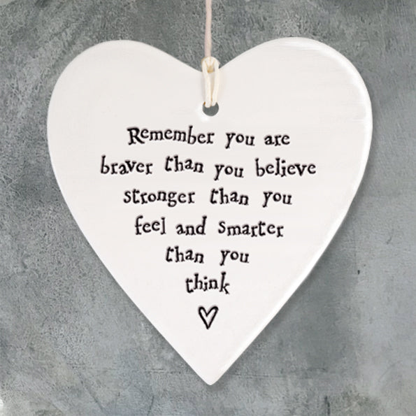East of India Porcelain Heart – "Remember You Are Braver" image 1