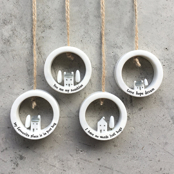 East of India Porcelain House in Circle Hanger – "You Are My Sunshine" image 2